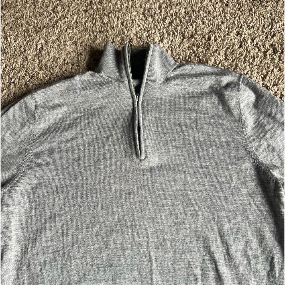 Galeries Lafayette Paris Pullover Q-zip Sweater Merino Wool Large